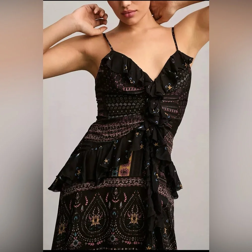 NWT Anthropologie Let Me Be floral maxi with ruffles - Picture 2 of 11